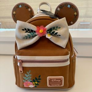 NWT Disney Minnie Fall Floral Loungefly Backpack